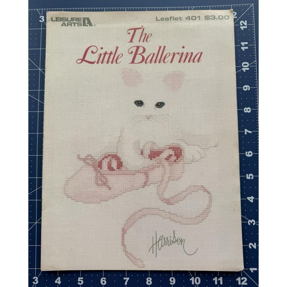 THE LITTLE BALLERINA by Leisure Arts Counted Cross Stitch Leaflet Kitten Cats‎